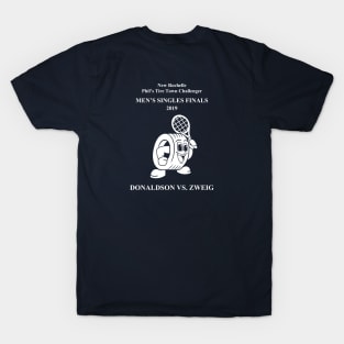 (Front + Back) Donaldson vs. Zweig New Rochelle Challenger (White Text) T-Shirt